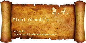 Michl Atanáz névjegykártya
